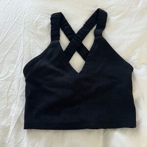 Anthropologie black cropped tank top; NWT
